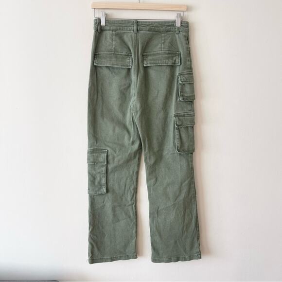 Altar’d State Green Cargo Pants Jeans Straight Mid Wide Leg Women’s size M - Picture 5 of 8